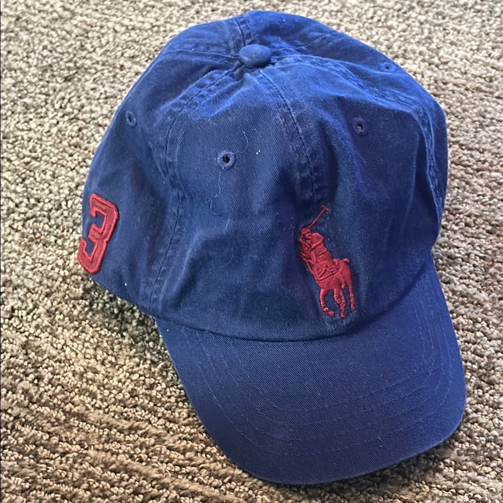 Polo Ralph Lauren Navy Blue Cap with Red Logo